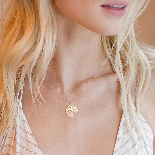 Bohemian Filigree Tree Of Life Necklace Set in 14K Rose Gold, , Riakoob Jewelry, Riakoob Jewelry  jewelryjewelry deals, swarovski crystal jewelry, groupon jewelry,, jewelry for mom,