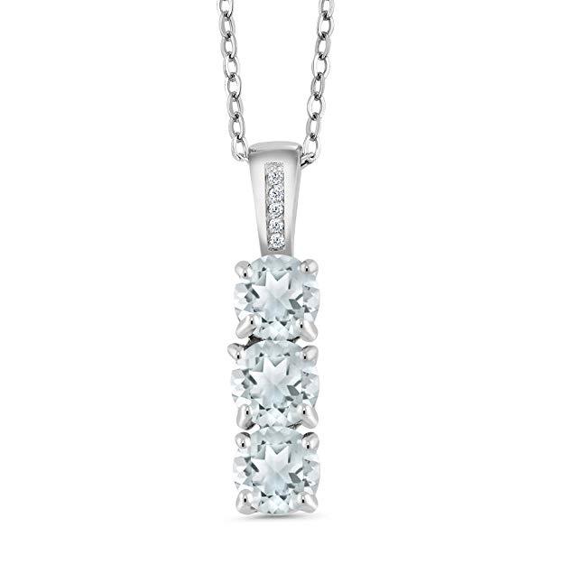 3.00 CT Triple Stone Drop White Topaz Necklace in  Silvertone, Necklace, Riakoob Jewelry, Riakoob Jewelry  jewelryjewelry deals, swarovski crystal jewelry, groupon jewelry,, jewelry for mom,