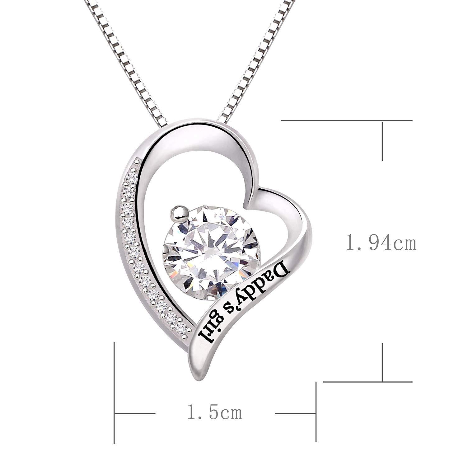 "Daddys Girl" Heart Necklace Embellished with Swarovski Crystals in  Silvertone, Necklace, Riakoob Jewelry, Riakoob Jewelry  jewelryjewelry deals, swarovski crystal jewelry, groupon jewelry,, jewelry for mom,
