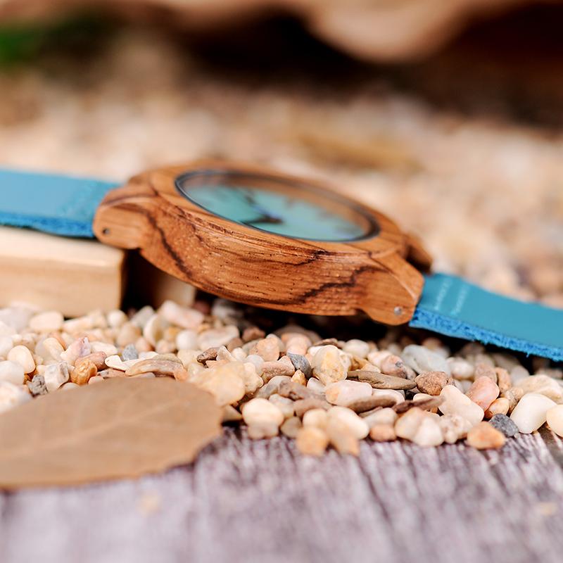 WIFE HUSBAND - YOU ARE MY ANGEL - BLUE WOOD WATCH