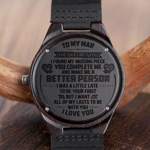 HUSBAND - MISSING PIECE - WOOD WATCH