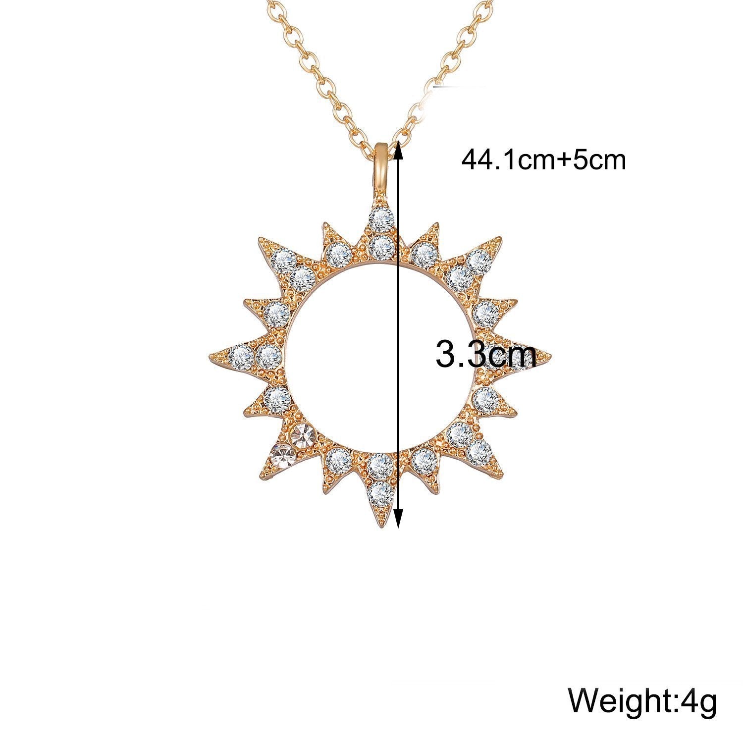 3 Piece Celestial Pave Necklace With Gemstone  Crystals Goldtone Necklace