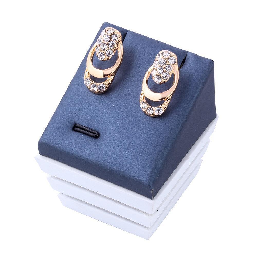 4 Piece Royal Jewelry Set With Gemstone  Crystals Goldtone Set