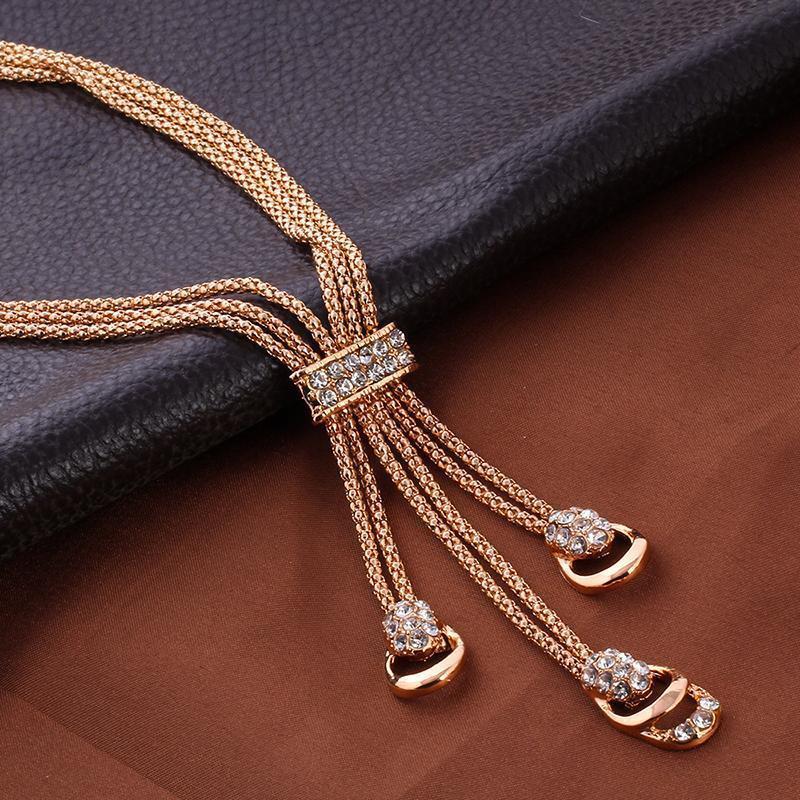 4 Piece Royal Jewelry Set With Gemstone  Crystals Goldtone Set