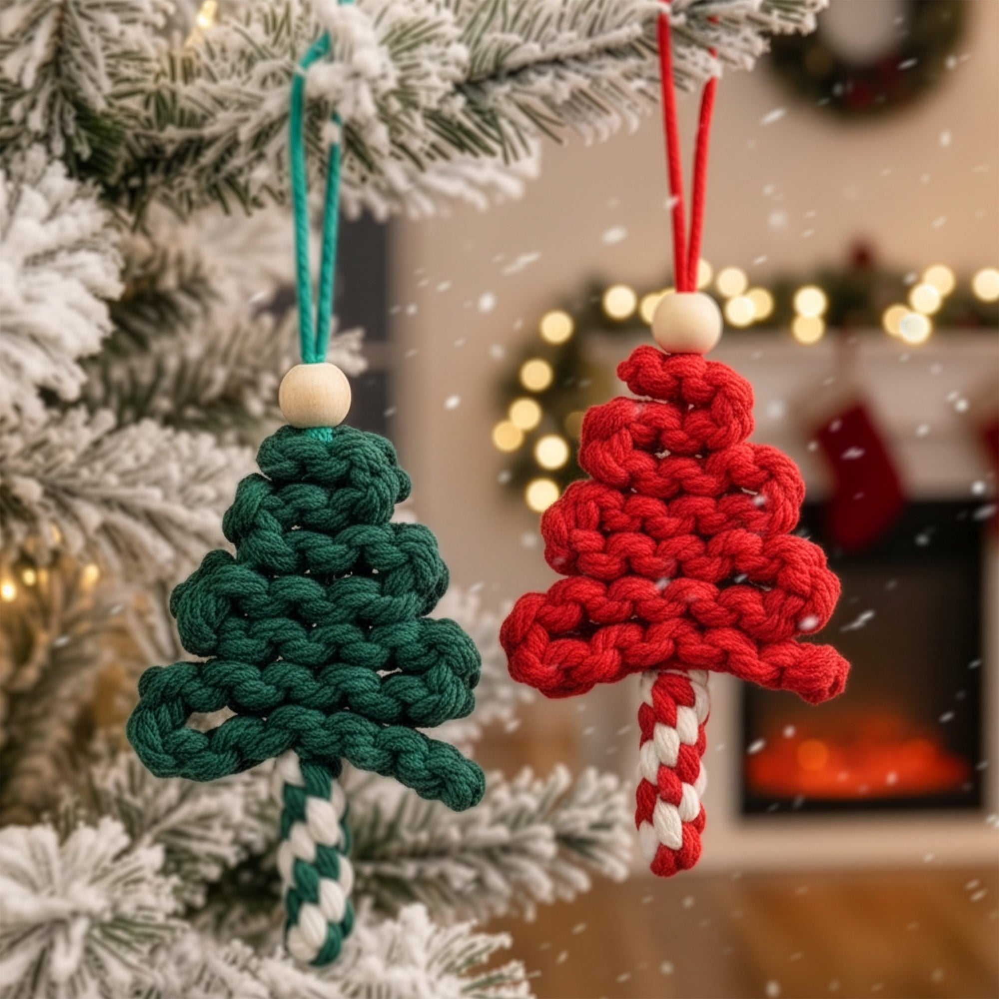 Handmade Chunky Yarn Christmas Tree - Personalized Crochet Ornament