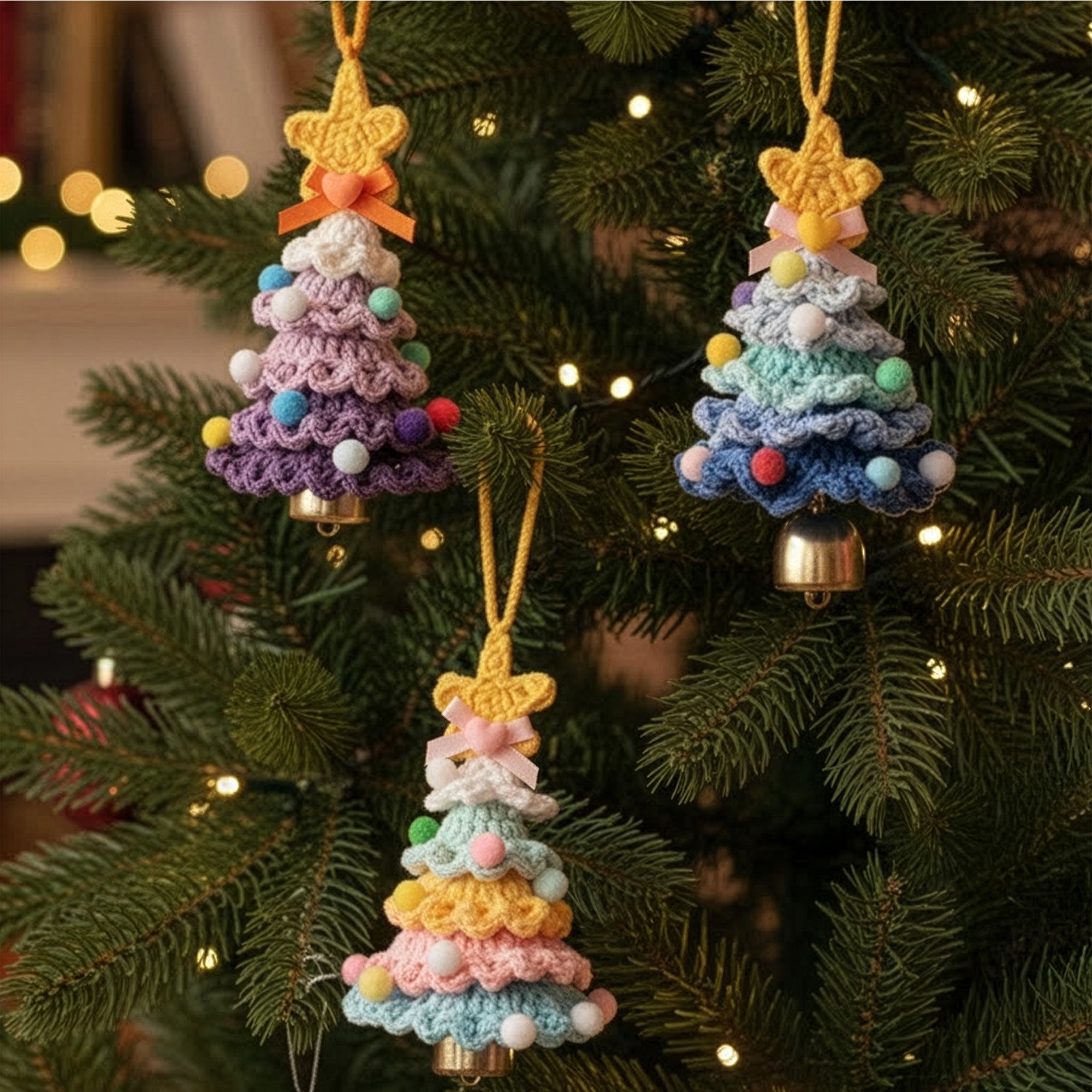 Handmade Colorful Christmas Tree - Crochet Ornament