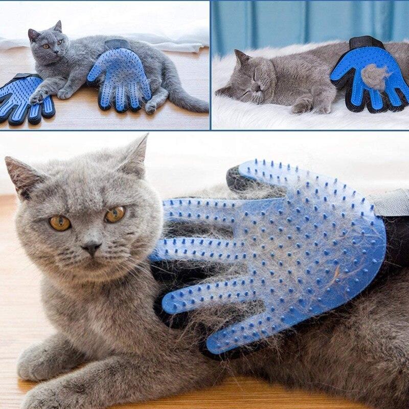 Pet Silicone Dog Pet brush Glove Grooming Brush Pet Grooming Glove Cat Bath Cat cleaning Supplies Pet Glove Cat comb Accessoies-A Loves Gift