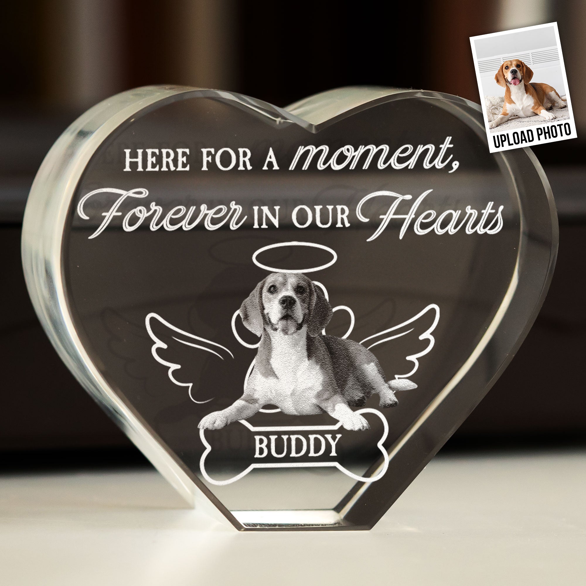 Here For A Moment, Forever In Our Hearts - Custom 2D Crystal Photo