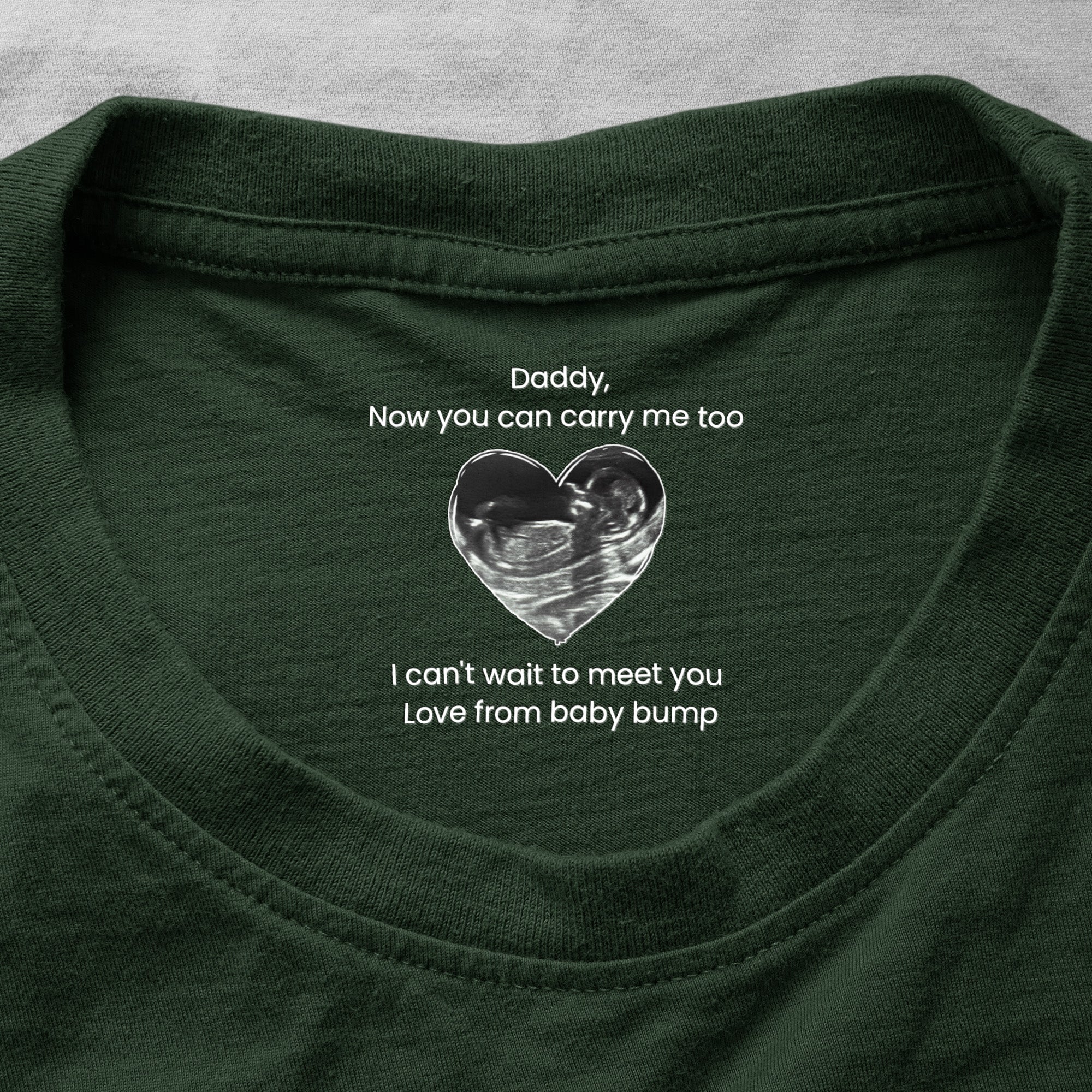 Hidden Message Neck Tag Shirt I Can't Wait To Meet You Father's Day Gift For Him - Personalized Shirt