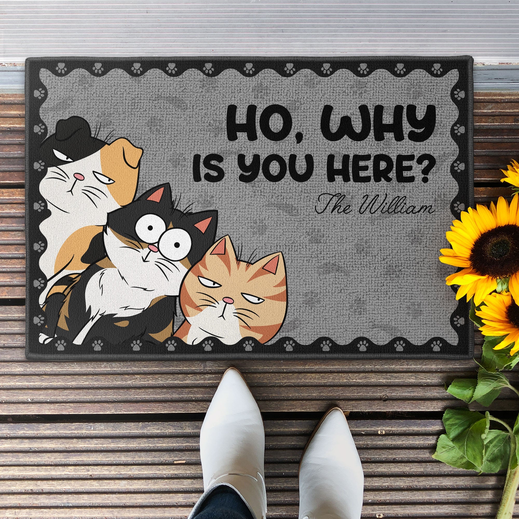 Ho Why Is You Here - Personalized Doormat