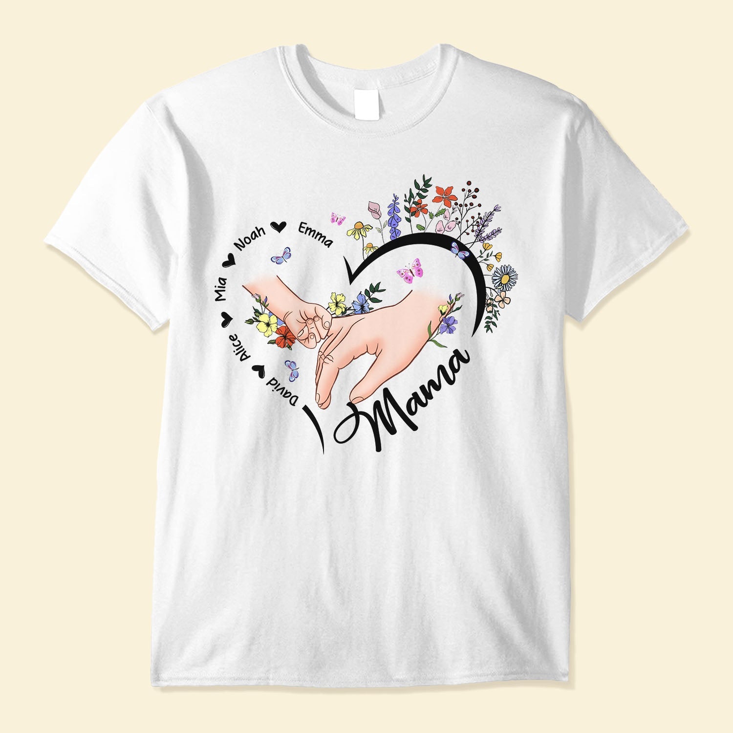 Holding Mom's Hand, Grandma's Hand - Personalized Shirt