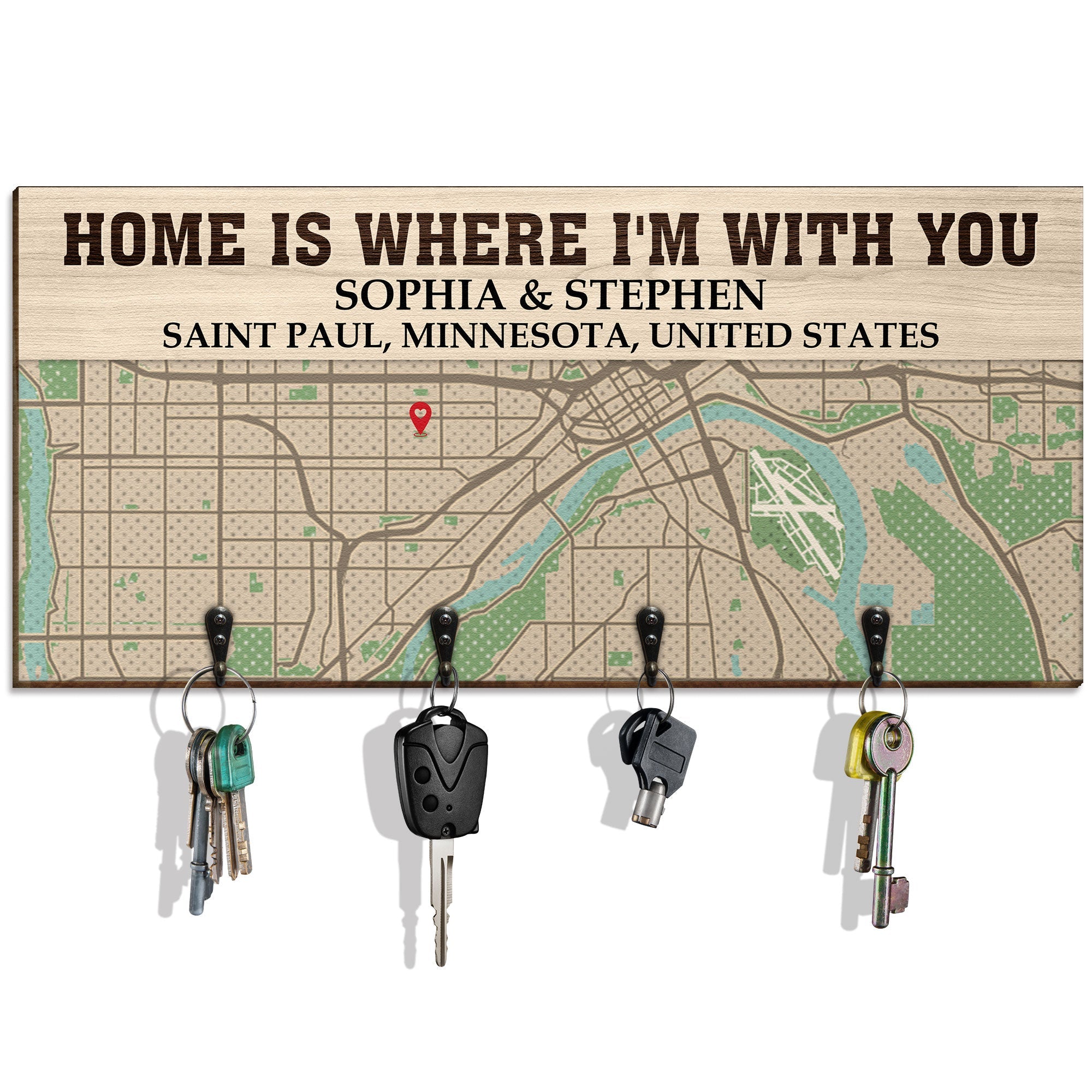 Home Is Where I'm With You - Personalized Key Holder