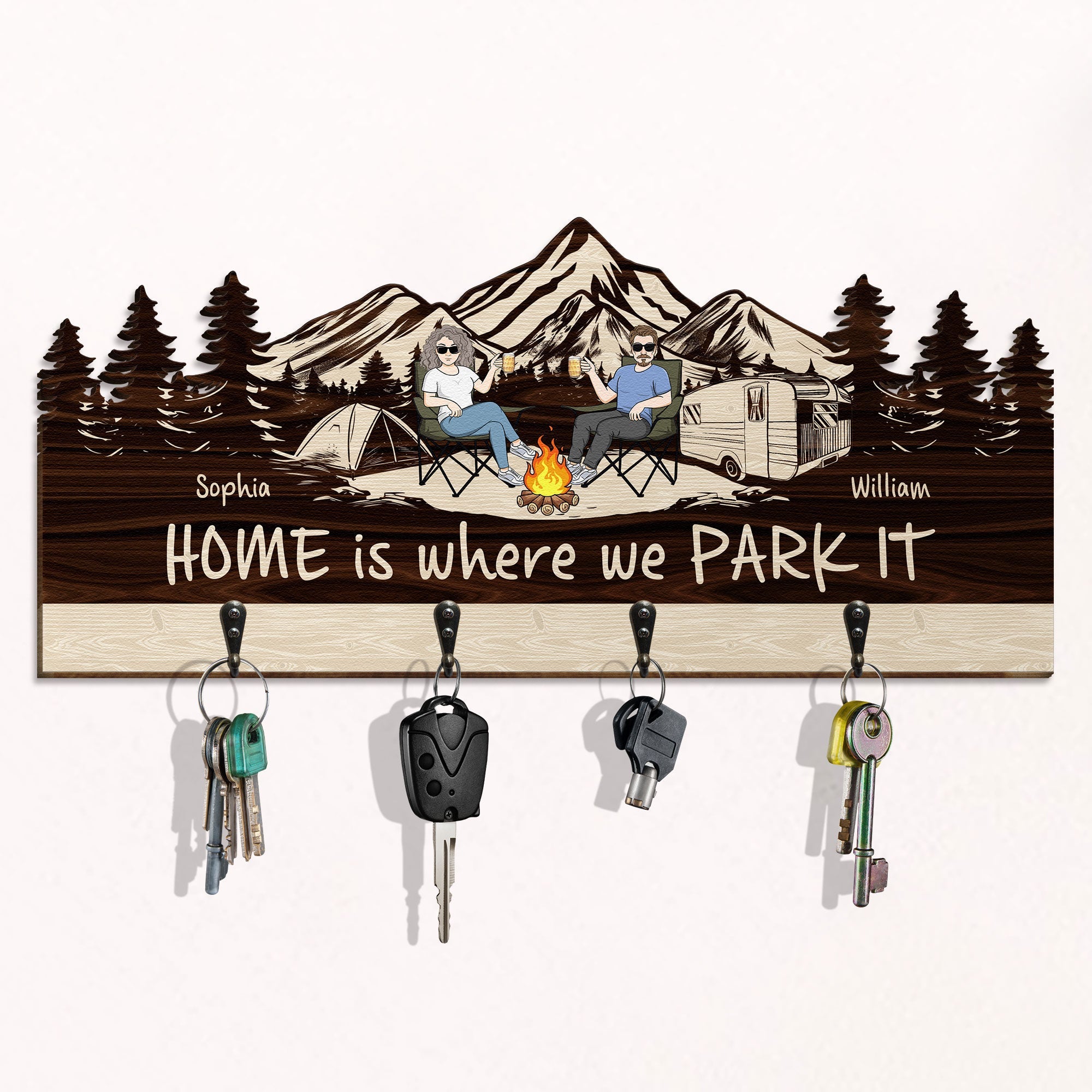 Home Is Where We Park It - Personalized Key Holder
