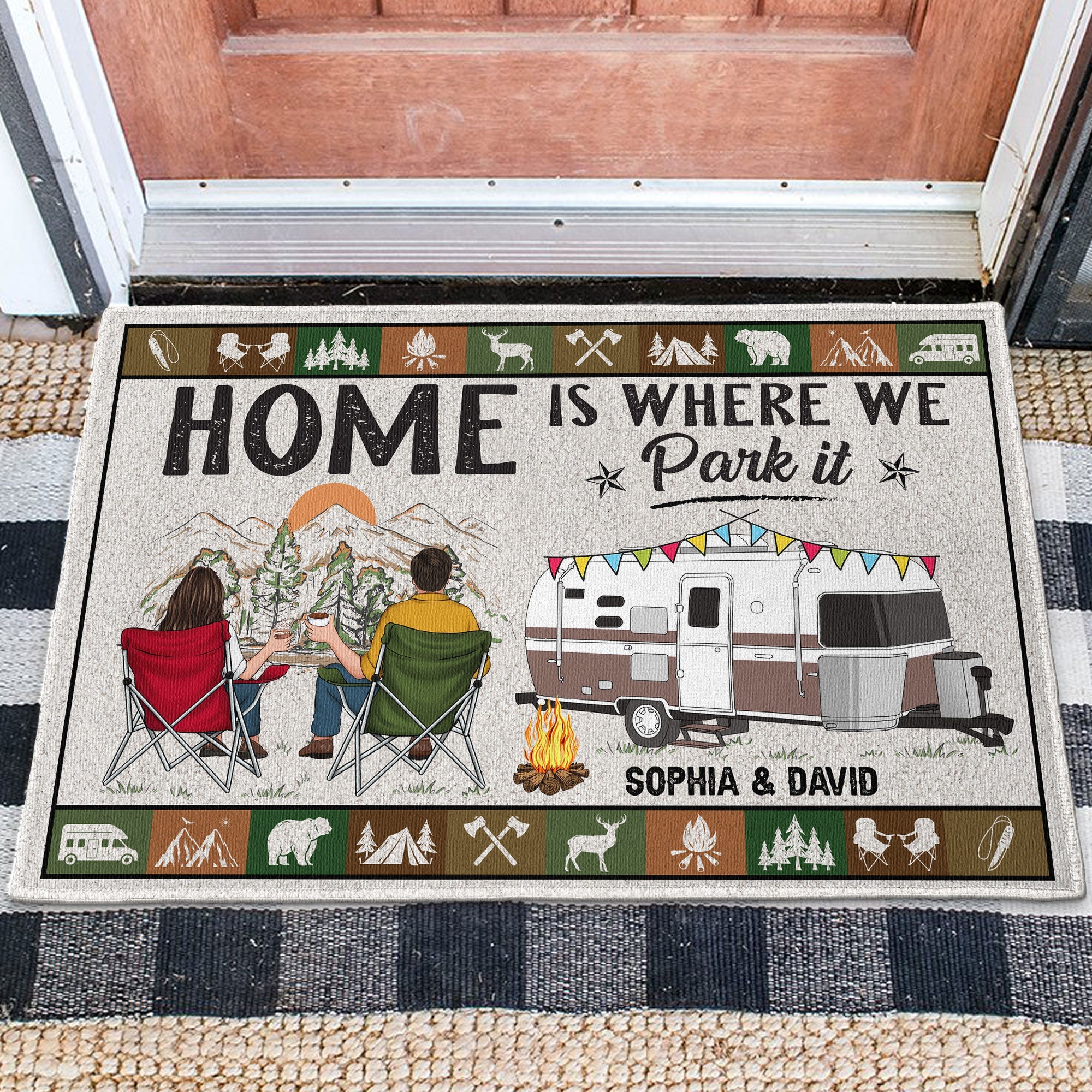 Home Is Where We Park It - Personalized Doormat