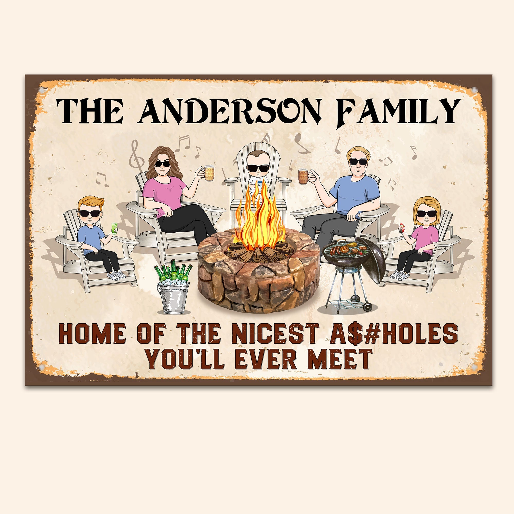 Home Of The Nicest Assholes - Personalized Metal Sign