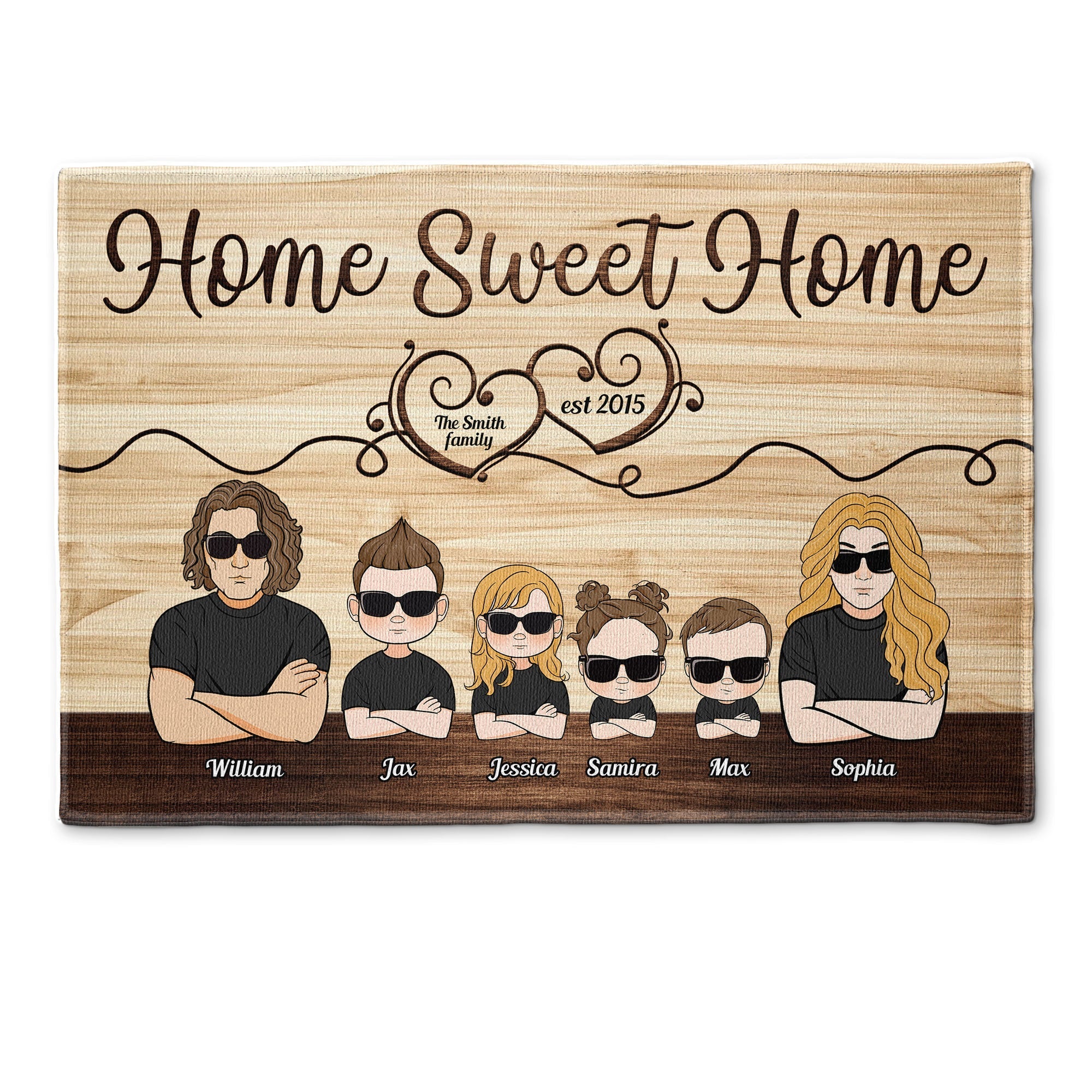 Home Sweet Home - Personalized Doormat - Home Decor Gift For Husband, Wife, Parents - Christmas Decoration