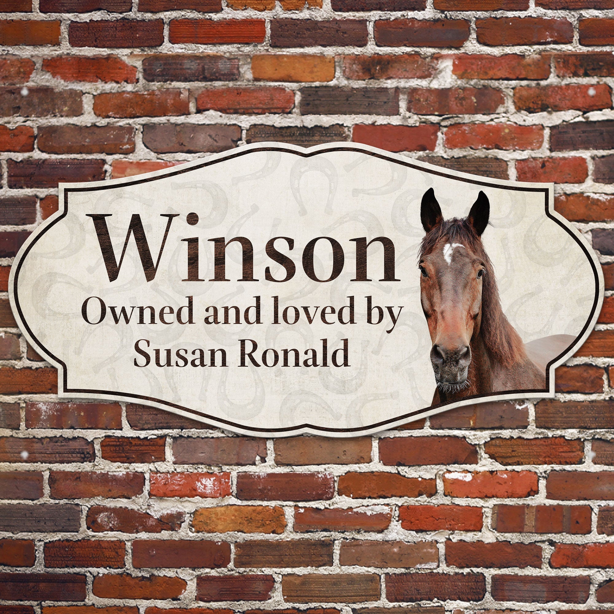 Horse Stall Name  - Personalized Metal Photo Sign