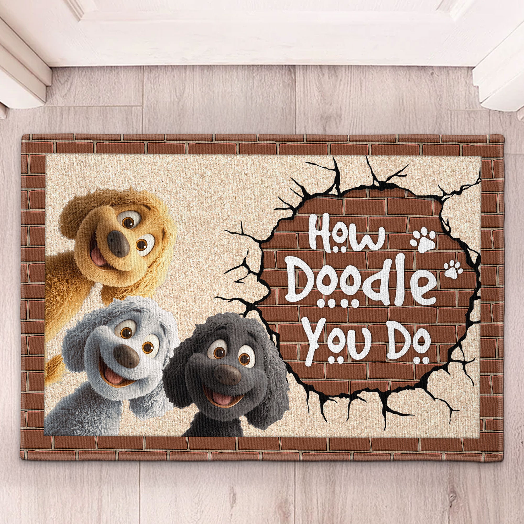 How Doodle You Do - Goldendoodle, Labradoodle - Personalized Doormat