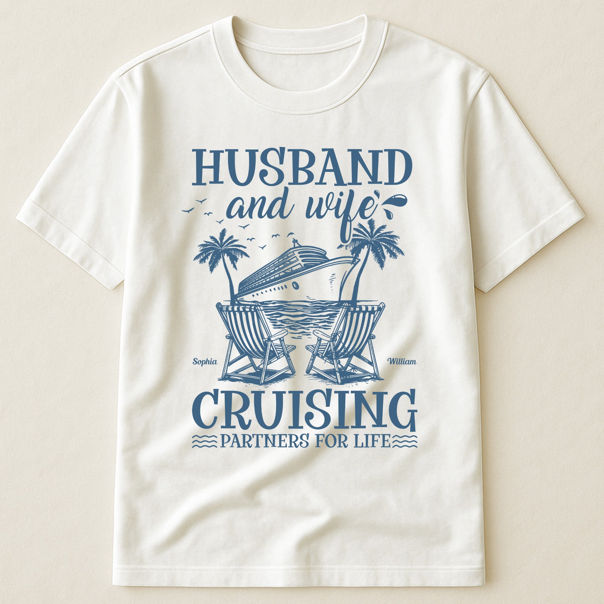 Husband And Wife Cruising Partners For Life - Personalized Shirt