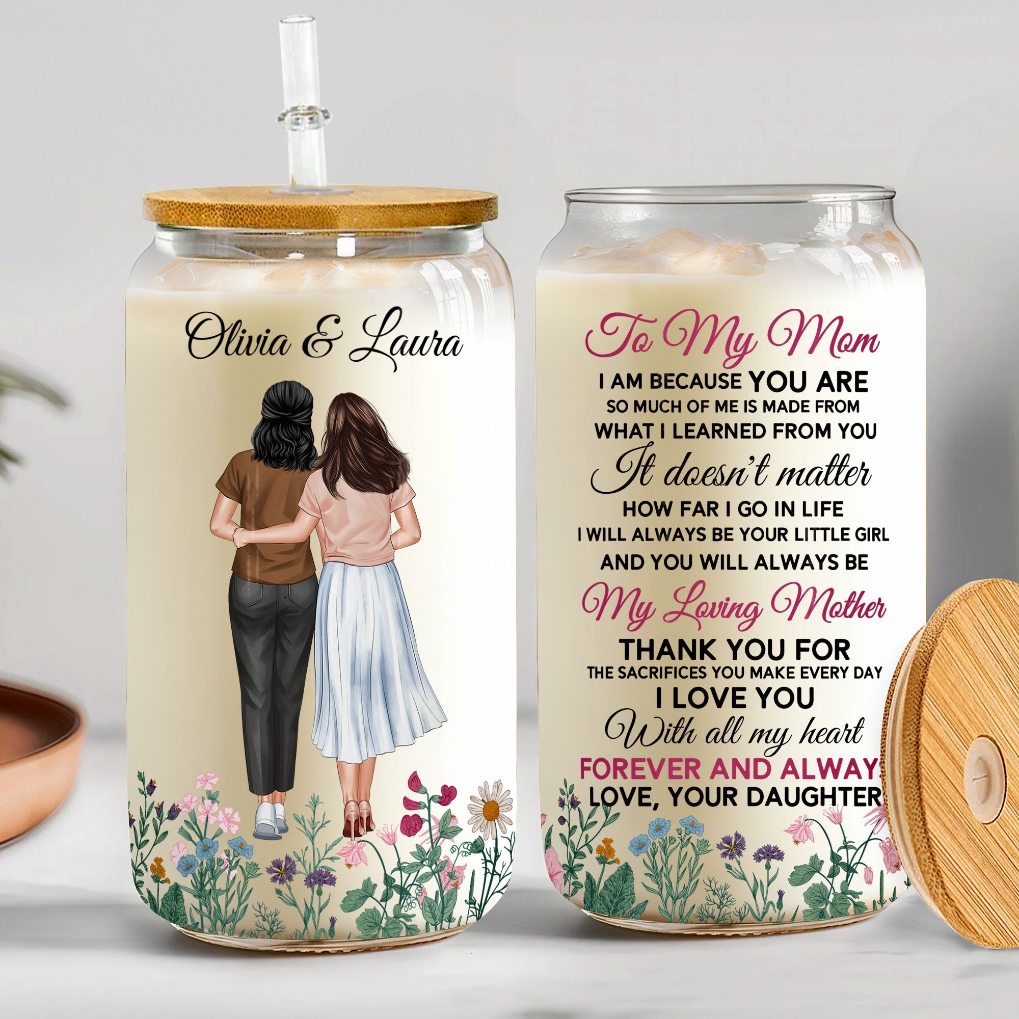 I Am Because You Are - Personalized Clear Glass Cup