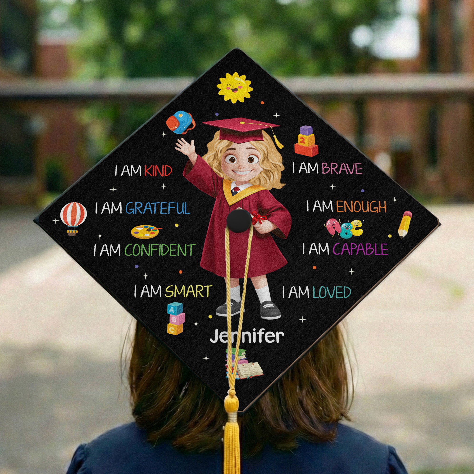 I Am Kind Pre-K Kindergarten Graduation - Personalized Graduation Cap Topper