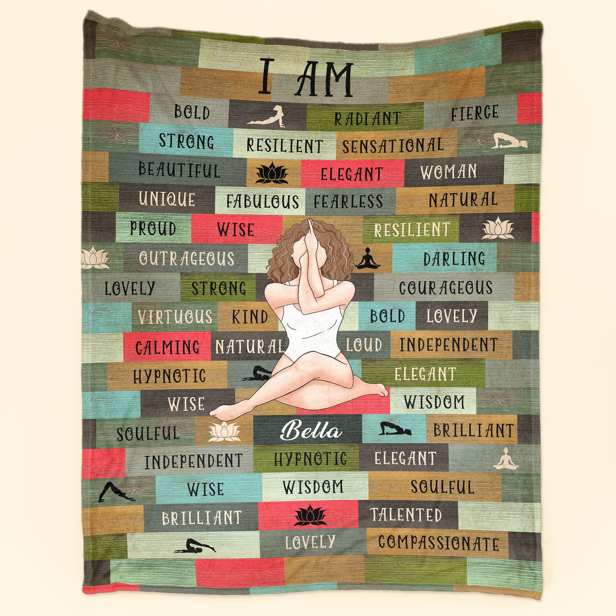 I Am Wise, Proud & Compassionate - Personalized Blanket - Birthday, Motivational Gift For Her, Mom, Girl, Friend, Empowerment, Positive Gift