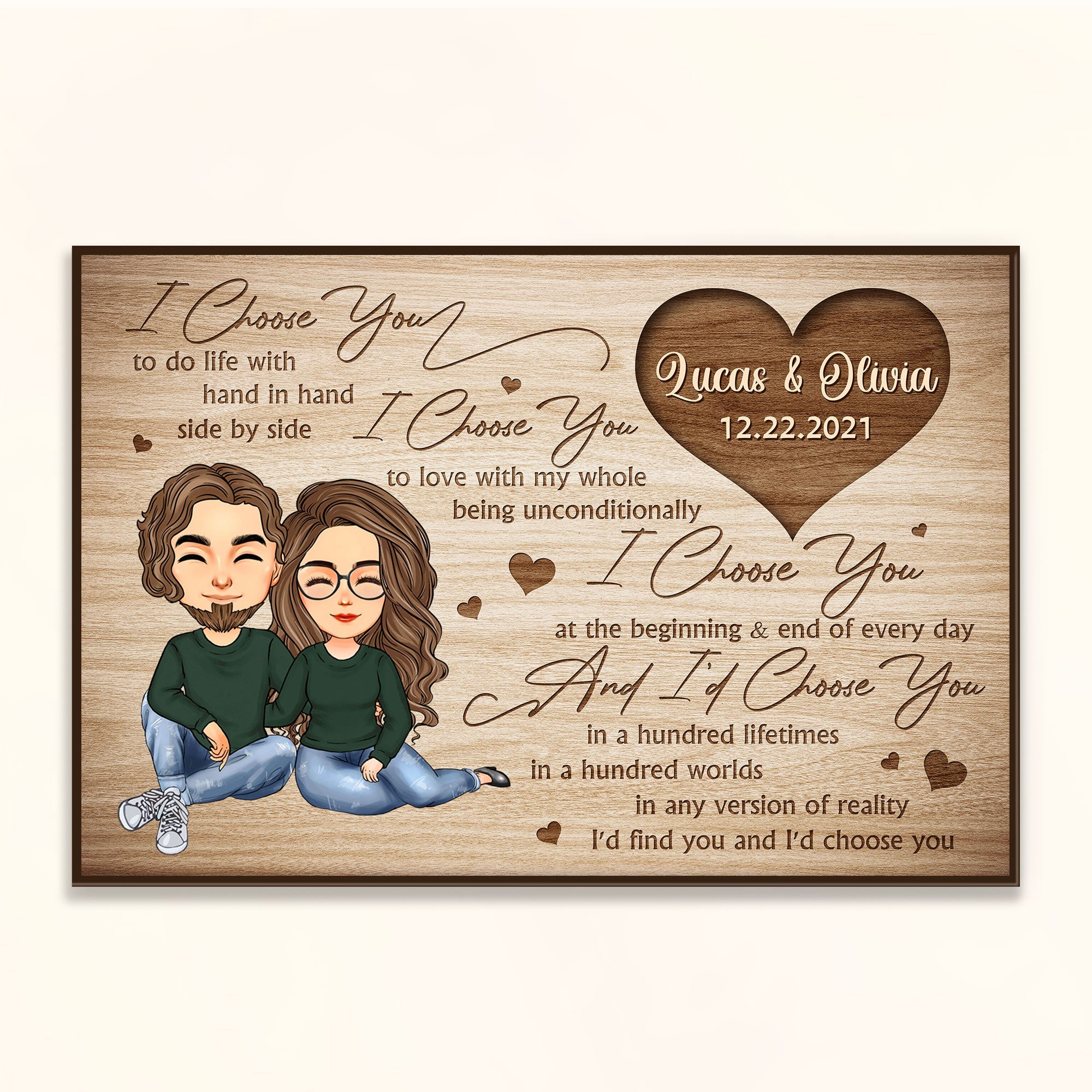 I Choose You - Personalized Poster/Wrapped Canvas - Ver 2