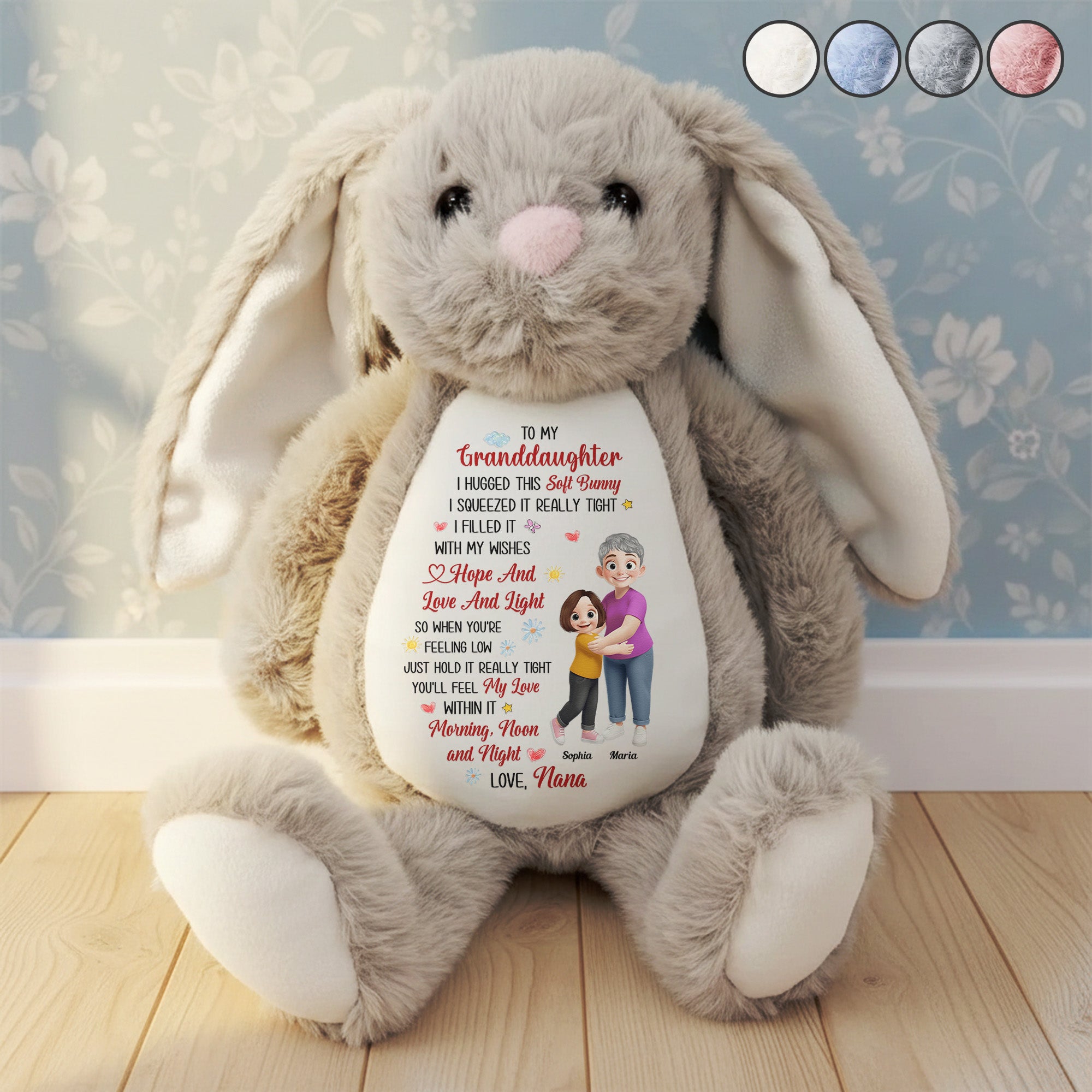 I Filled It With My Wishes - Personalized Bunny Plush