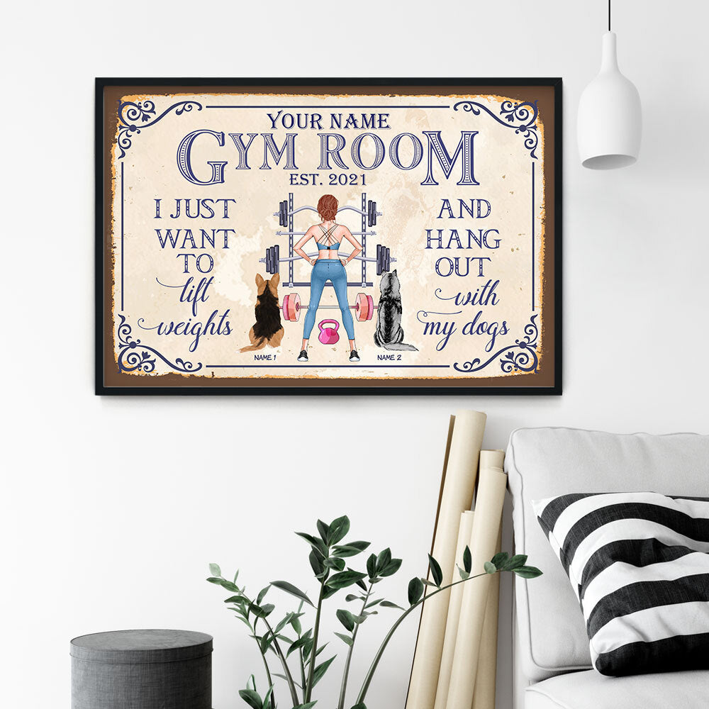 I Just Want To Lift Weights - Personalized Poster/Wrapped Canvas - Birthday Gift For Gymer - Fitness Lady