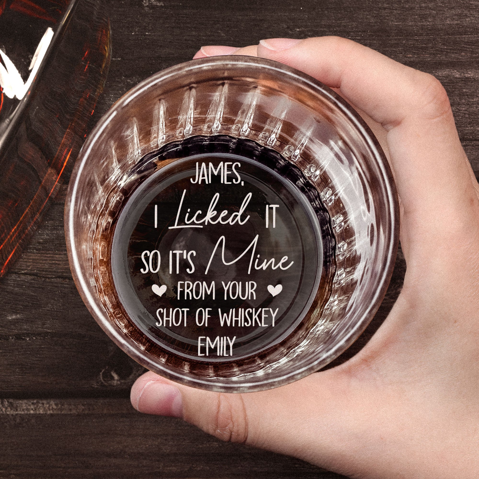 I Licked It, So It's Mine - Personalized Engraved Whiskey Glass
