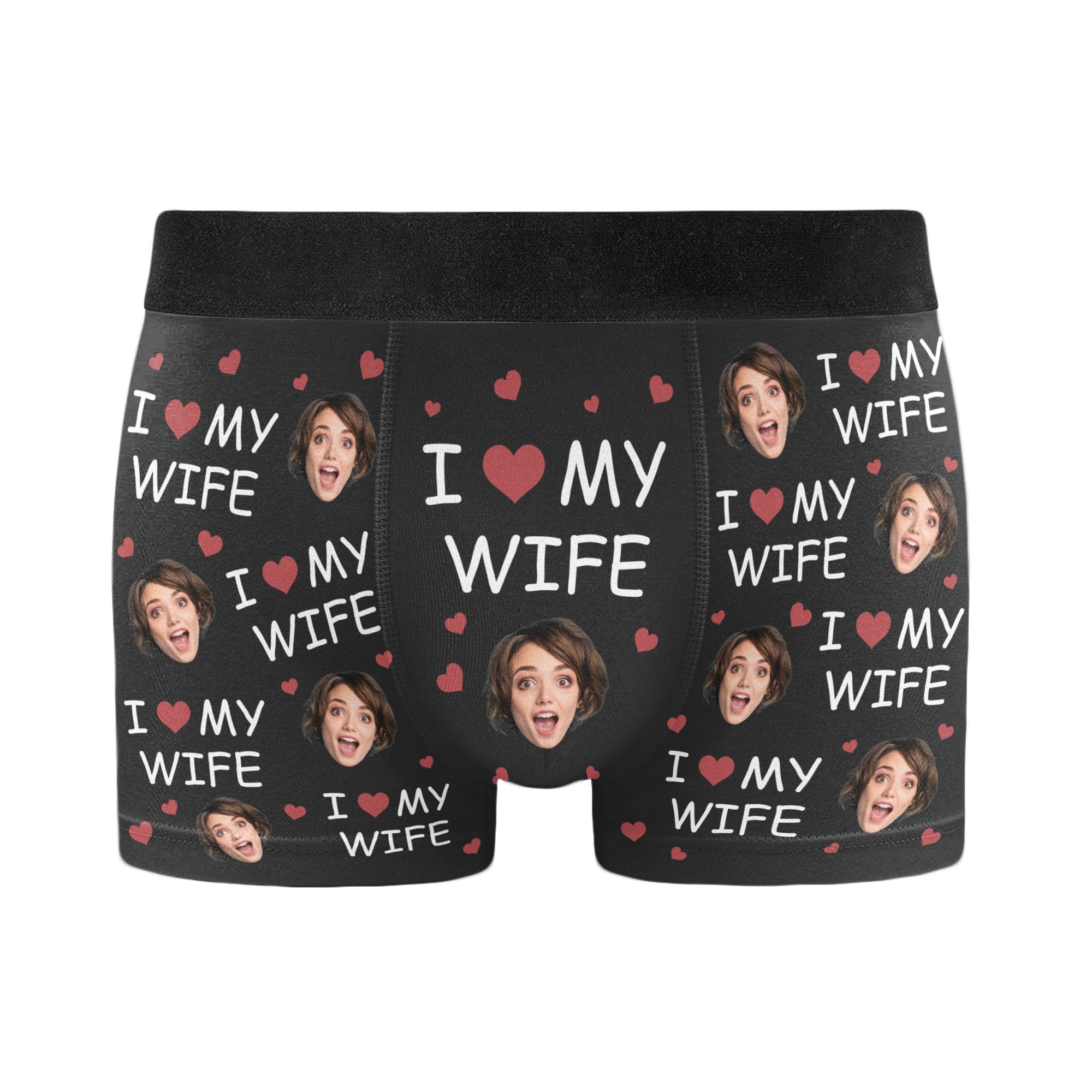 I Love My Wife - Personalized Photo Men's Boxer Briefs - Anniversary Gifts For Men, Husband, Him - Gift For Husband