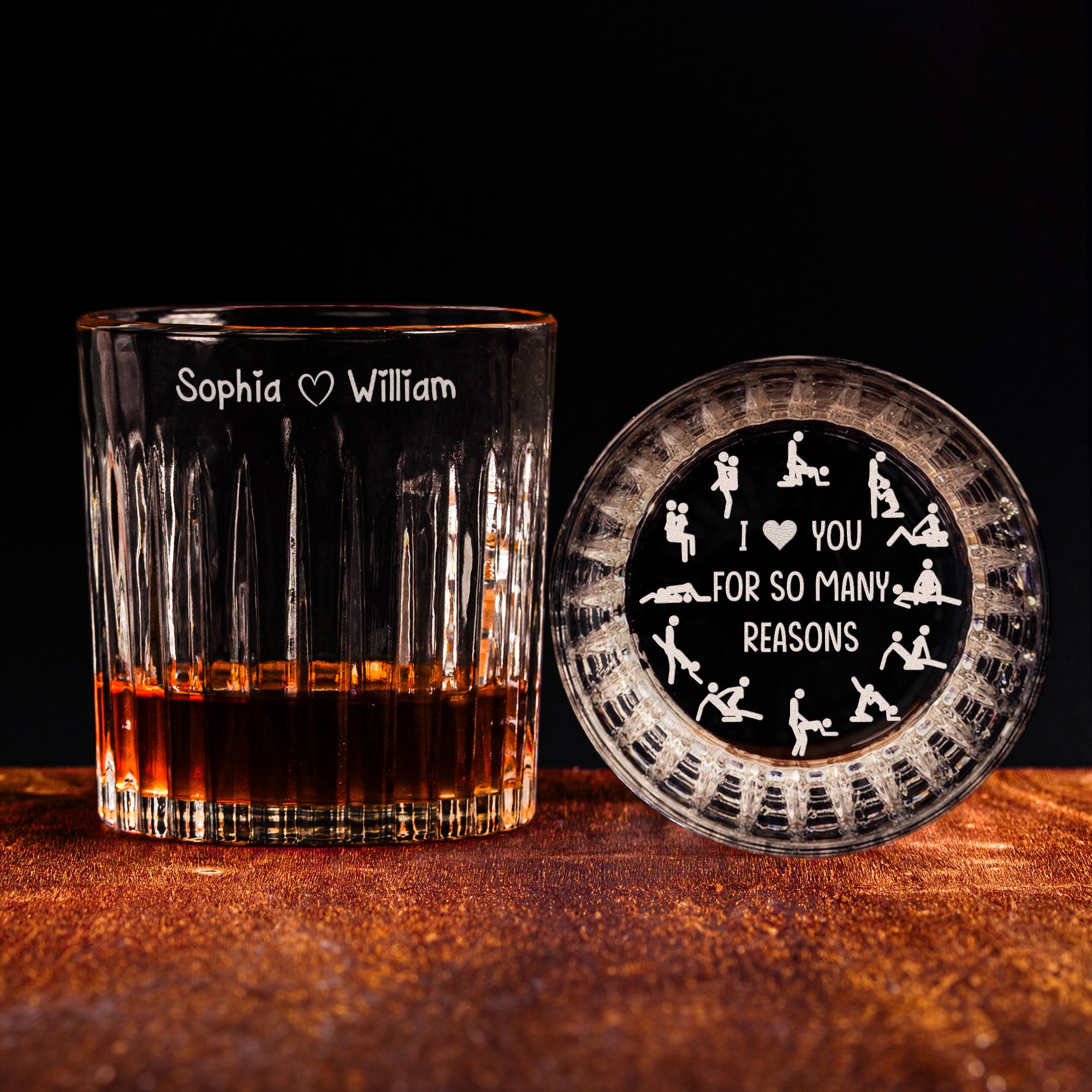I Love You For So Many Reasons - Naughty & Funny - Personalized Engraved Whiskey Glass