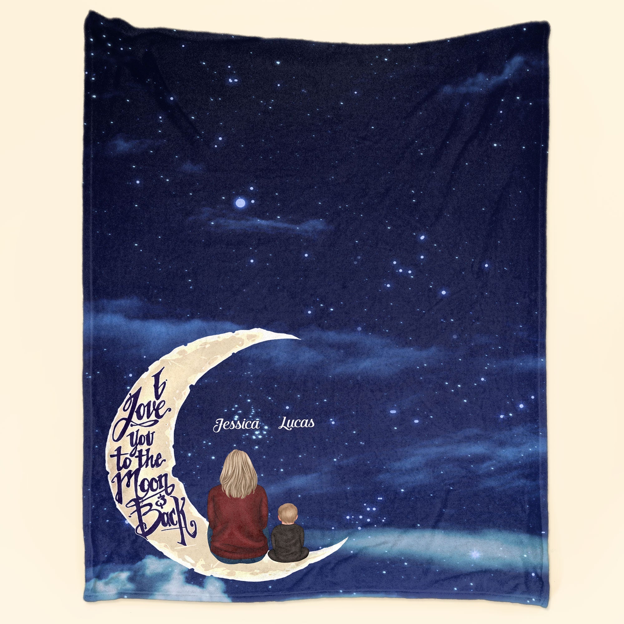 I Love You To The Moon And Back - Personalized Grandma Blanket