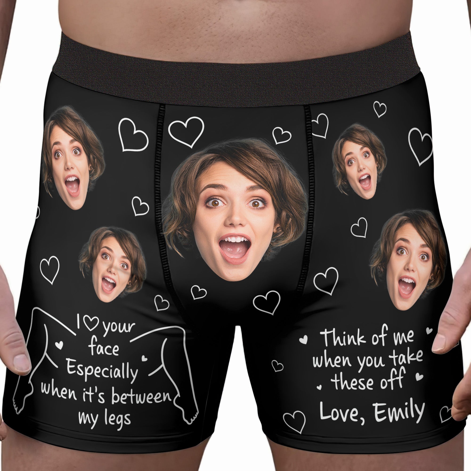 I Love Your Face Especially When It's Between My Legs - For Him - Personalized Men's Boxer Briefs