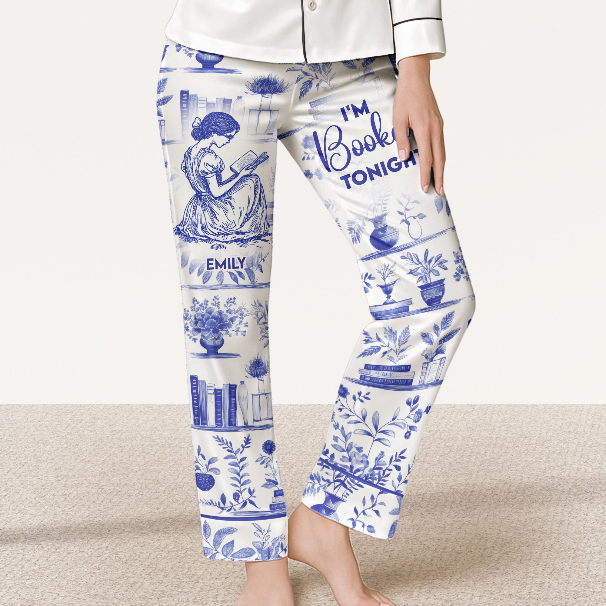 I'm Booked Tonight - Personalized Satin Pajama Pants