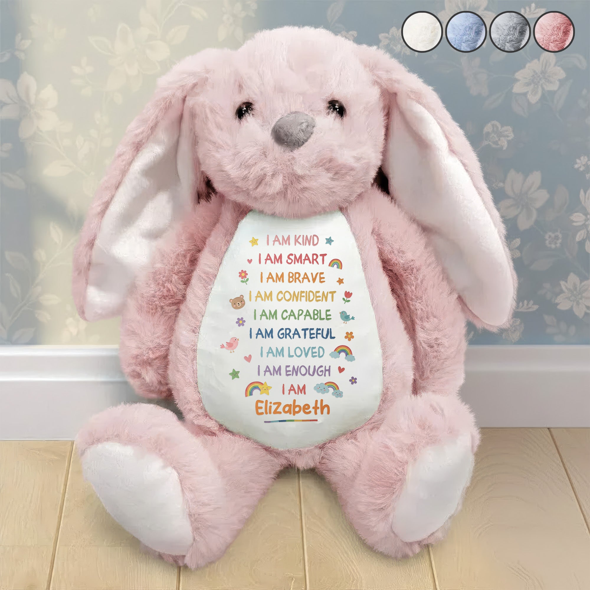 I'm Kind Smart Loved - Personalized Bunny Plush