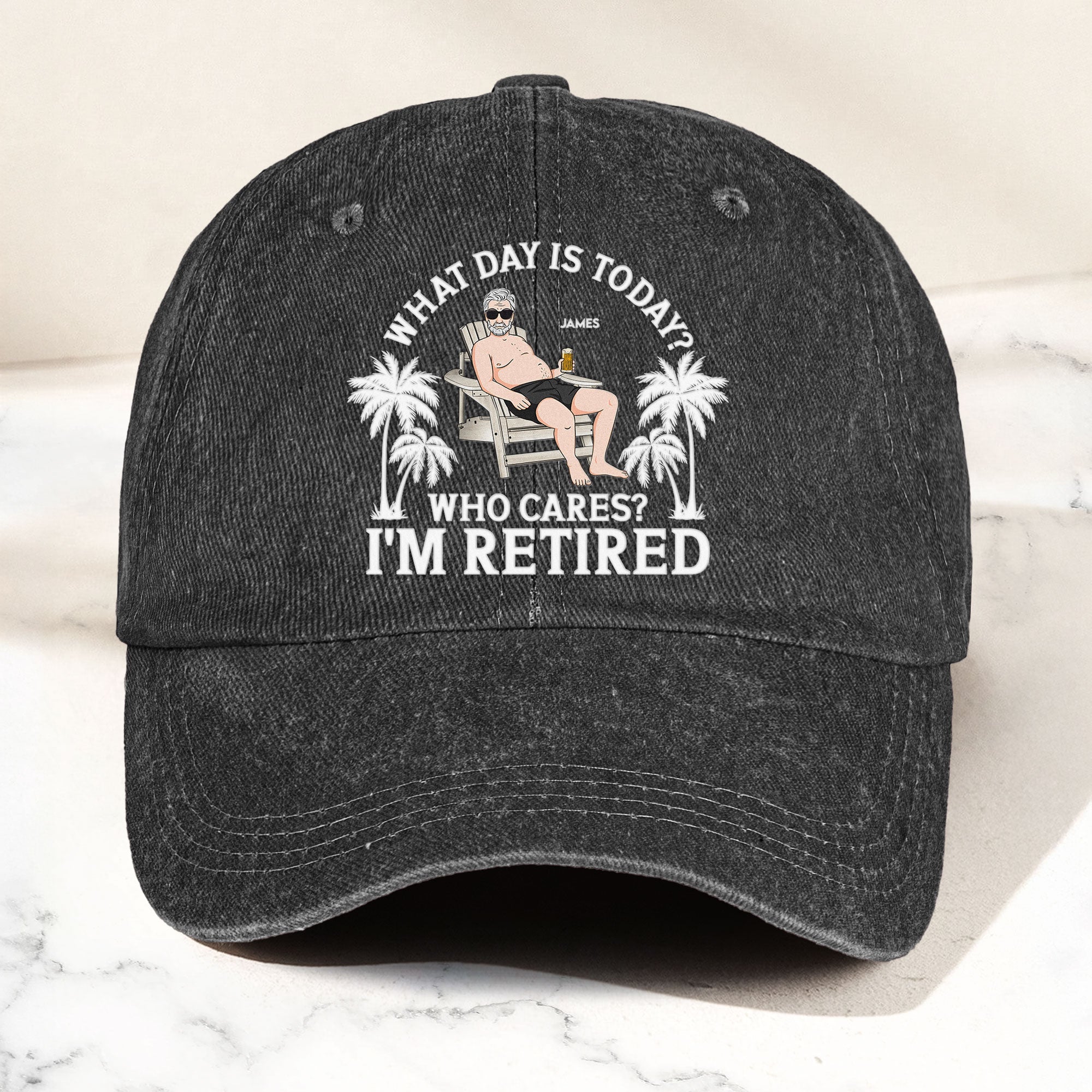 I'm Retired - Personalized Distressed Denim Cap