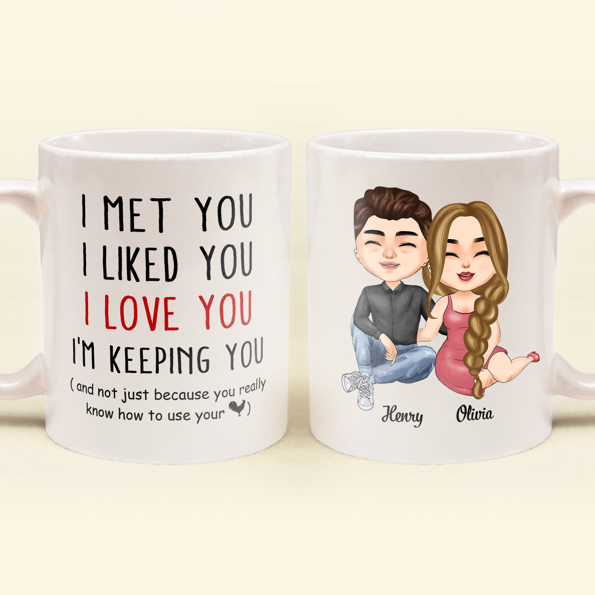 I Met You I Liked You I Love You I Am Keeping You - Personalized Mug - Anniversary, Valentine's Day Gift For Husband, Boyfriend, Fiancé