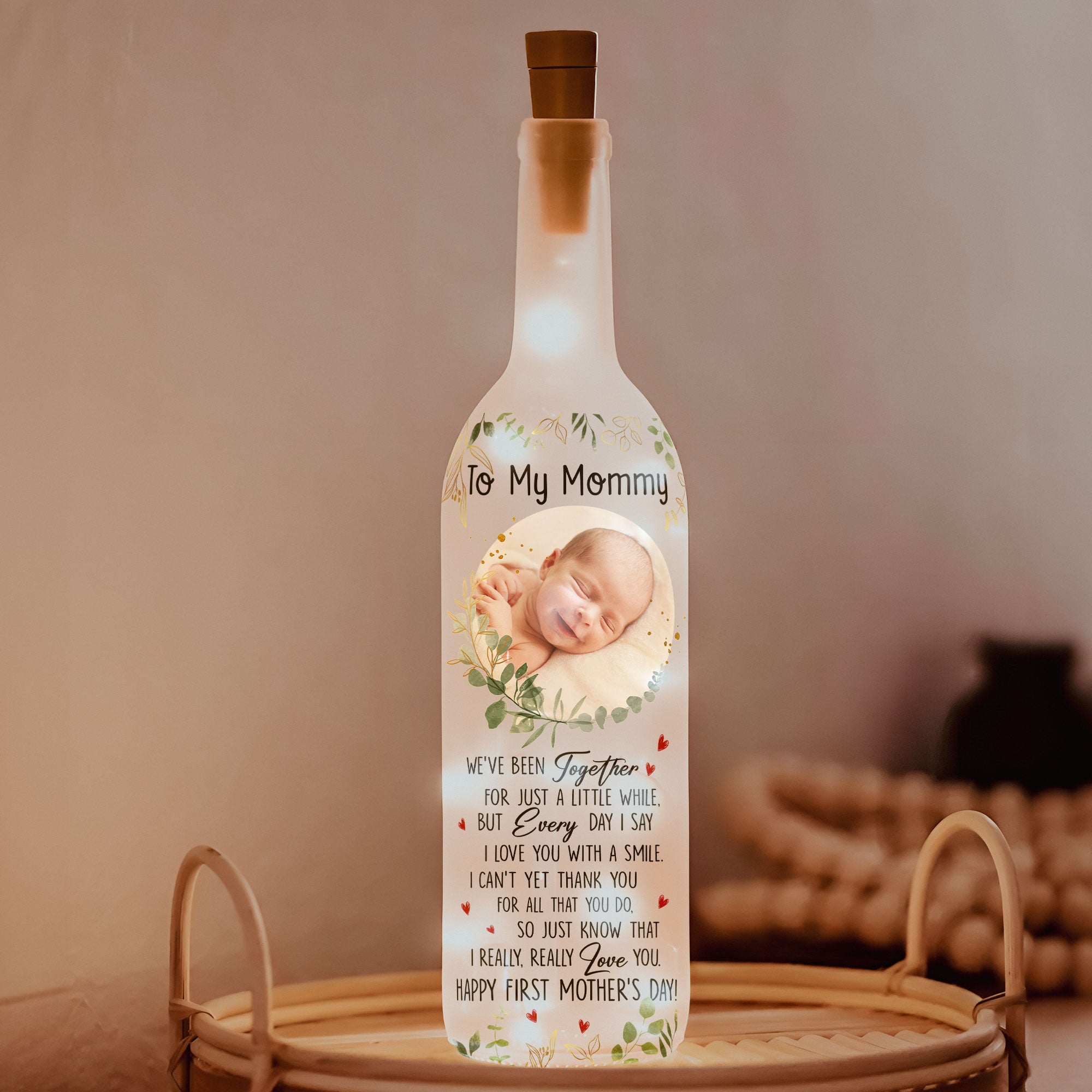 I Really, Really Love You Mommy - 1st Mother's Day - Personalized Photo Bottle Lamp