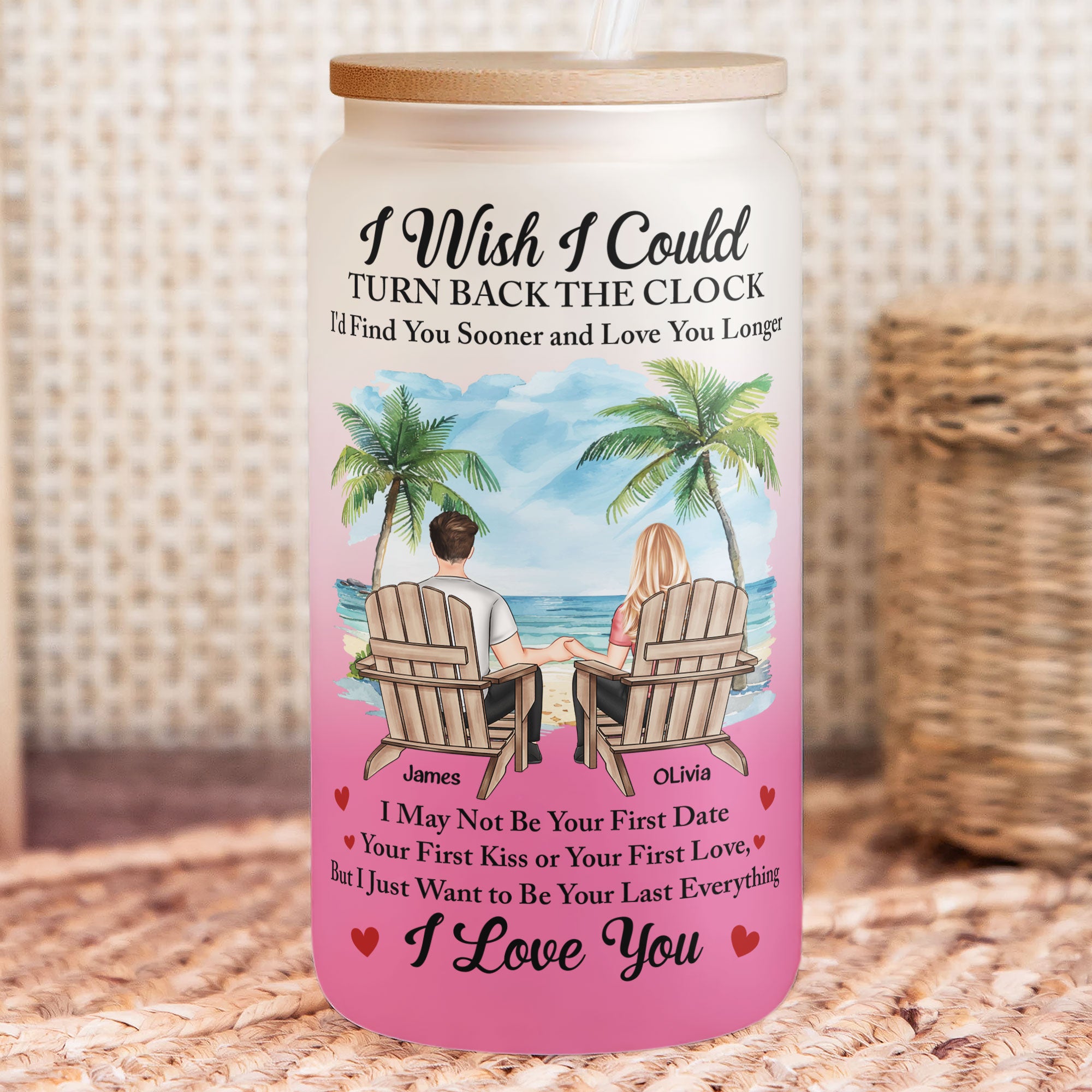 I Wish I Could Turn Back The Clock - Personalized Frosted Glass Cup