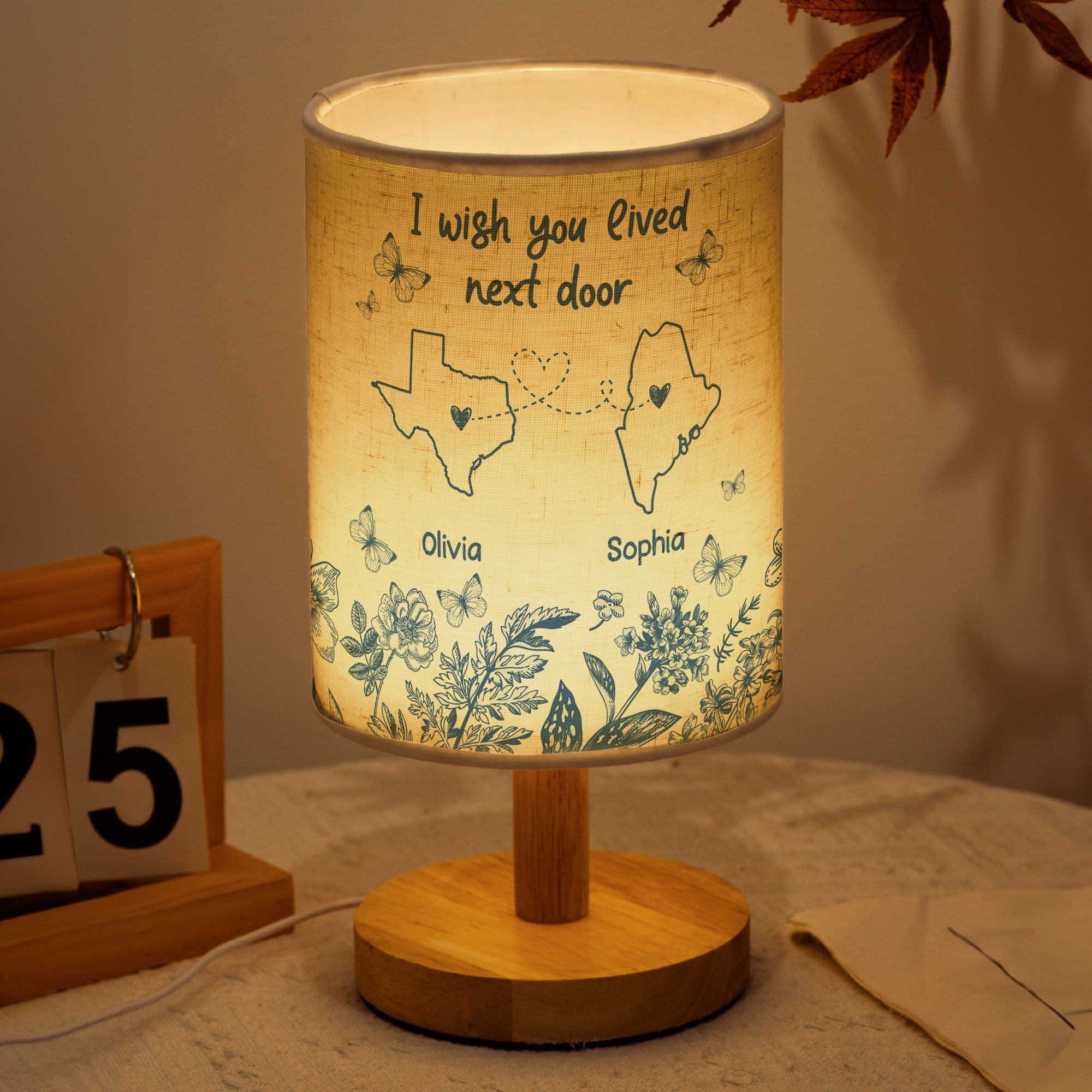 I Wish You Lived Next Door - Personalized Fabric Lamp