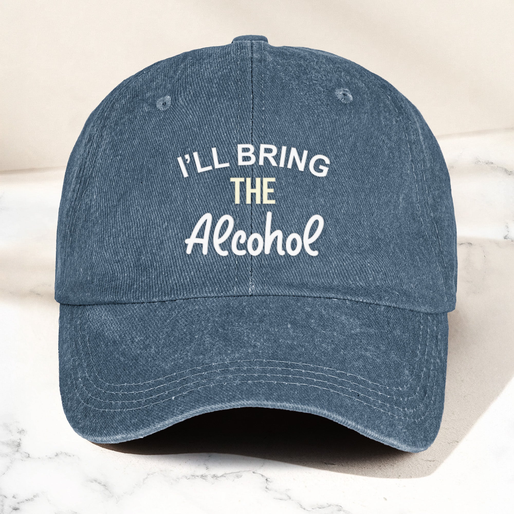 I'll Bring The Bad Decisions, Alcohol, Bail Money Girls Trip - Personalized Distressed Denim Cap