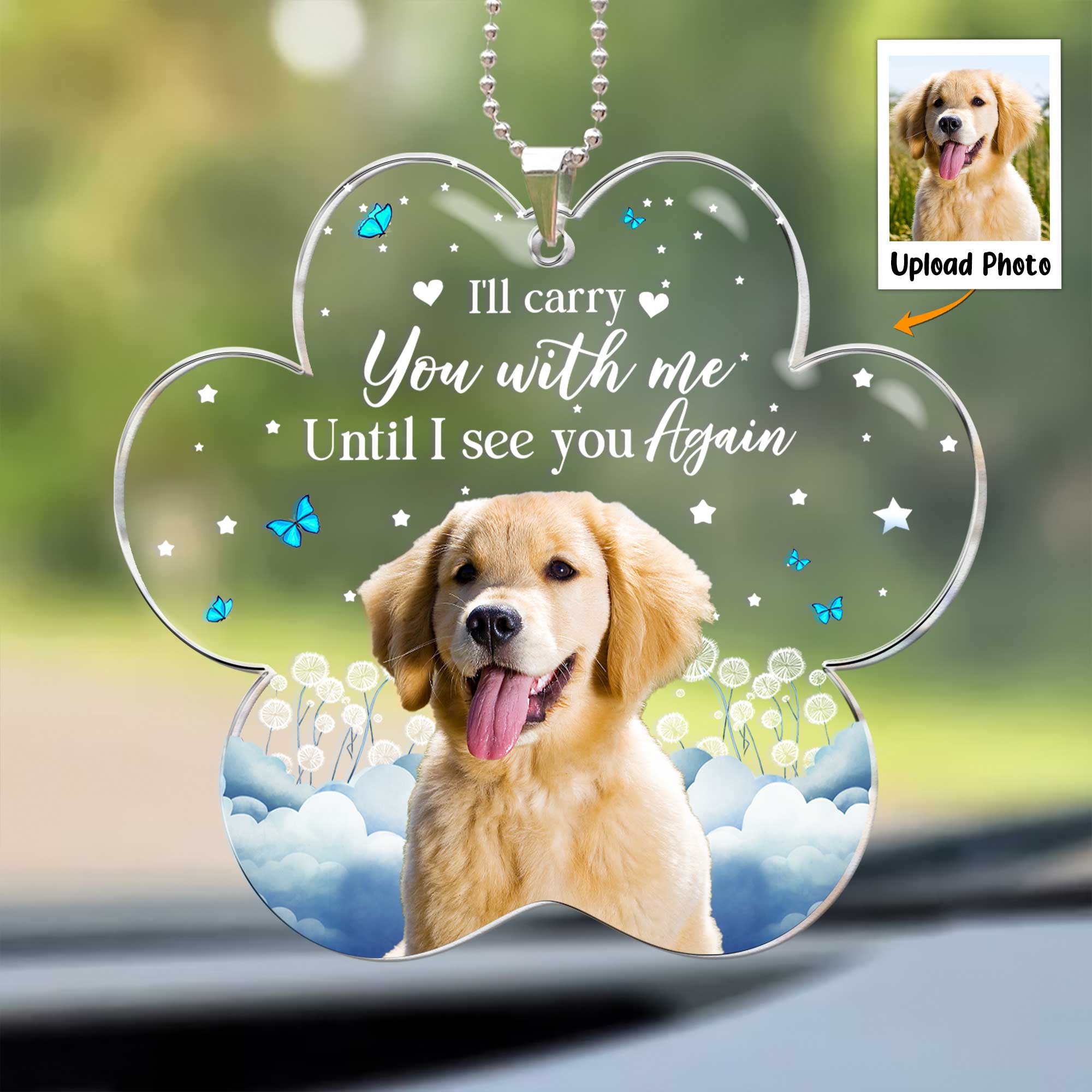 I'll Carry You With Me - Personalized Photo Rear View Mirror Accessory