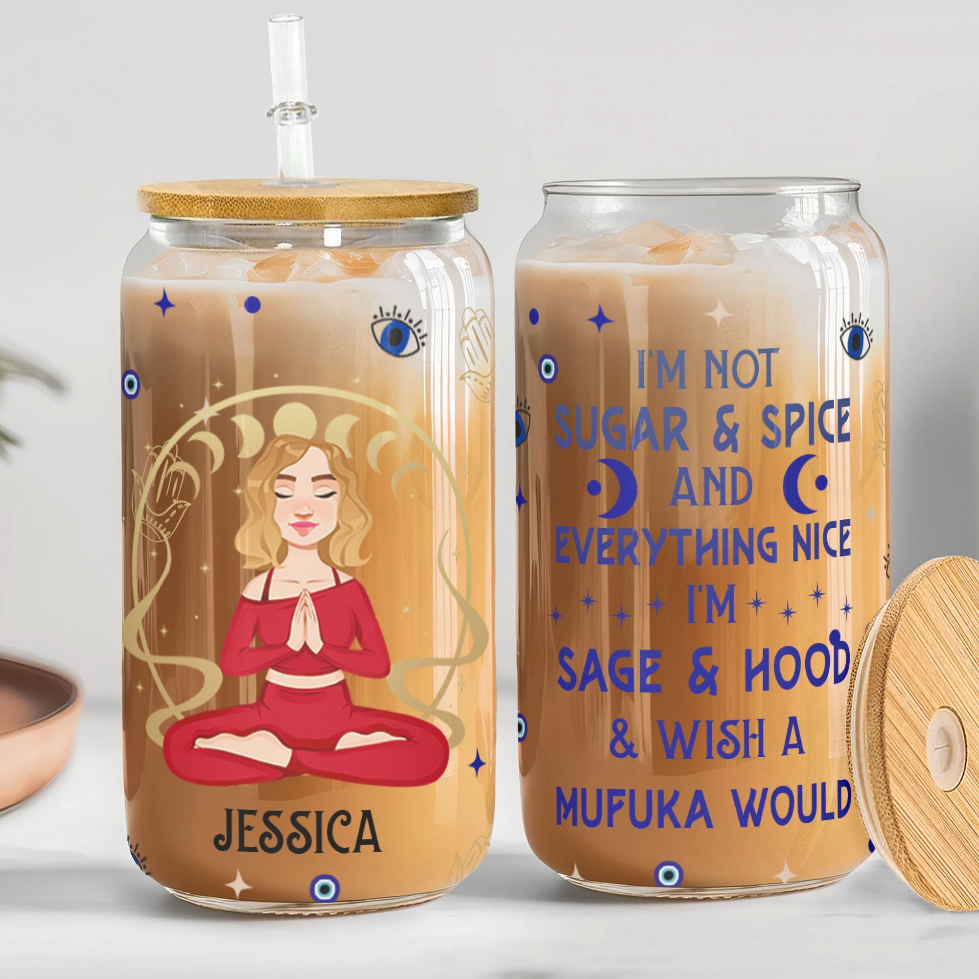 I'm Not Sugar & Spice & Everything Nice - Personalized Clear Glass Cup