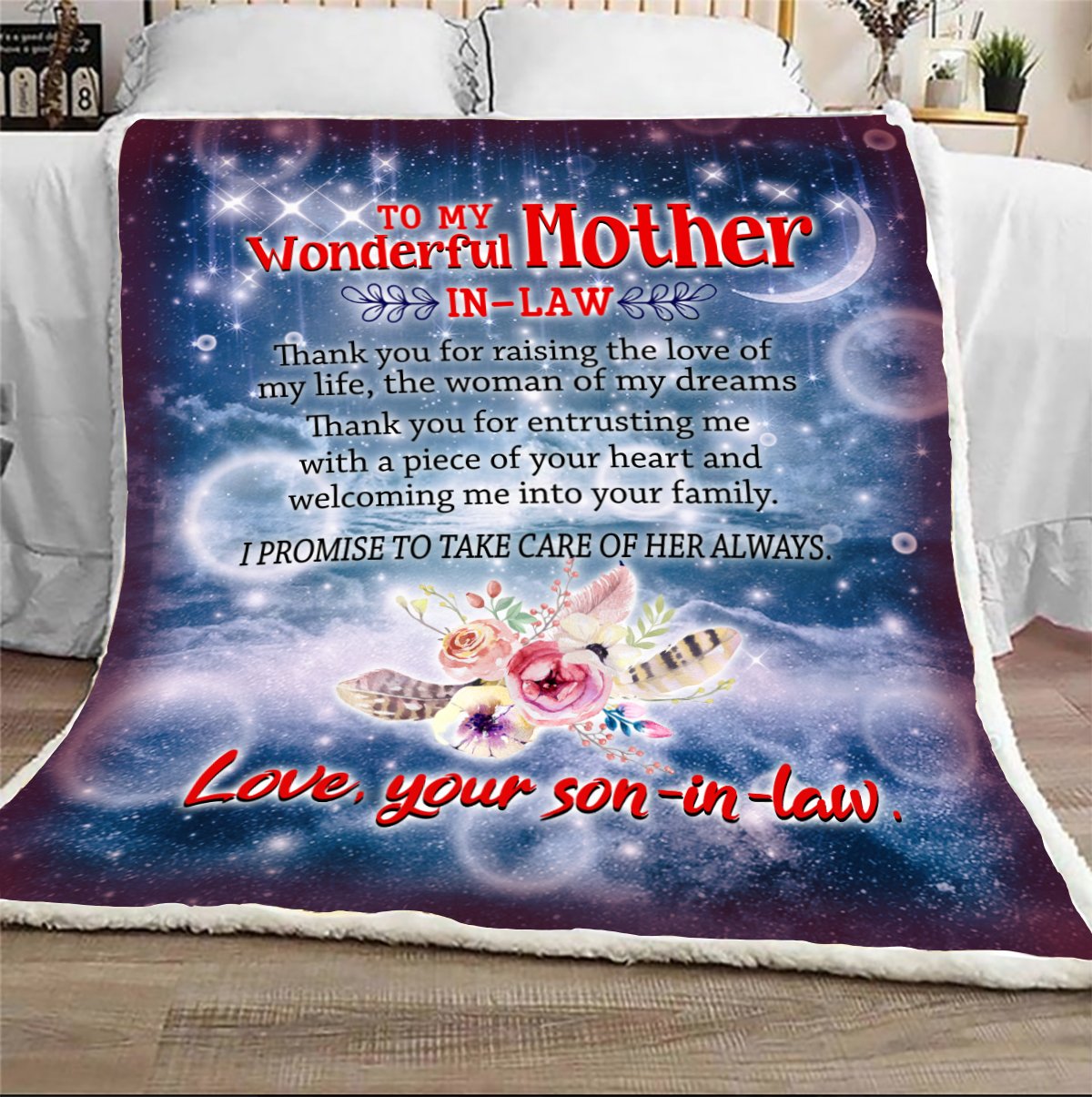 Famh - my wonderful mother-in-law i promise - blanket - gift for mother-in-law gift-A Loves Gift
