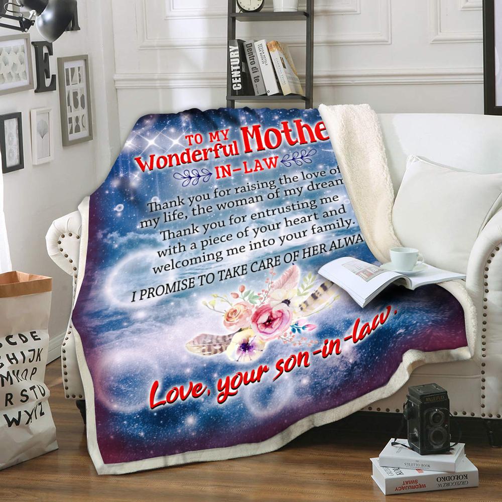 Famh - my wonderful mother-in-law i promise - blanket - gift for mother-in-law gift-A Loves Gift