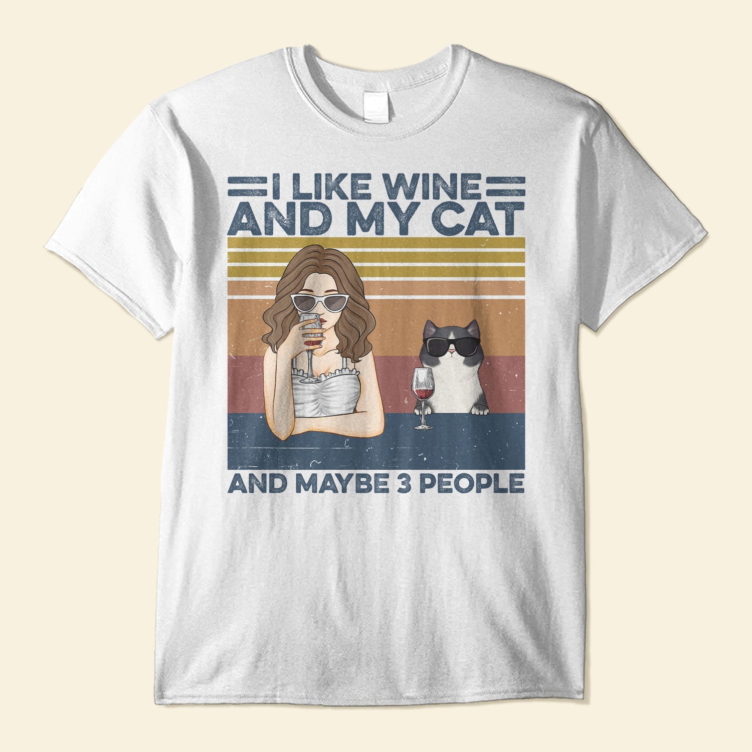 I Like Drink And My Cats And Maybe 3 People - Cat Custom Shirt