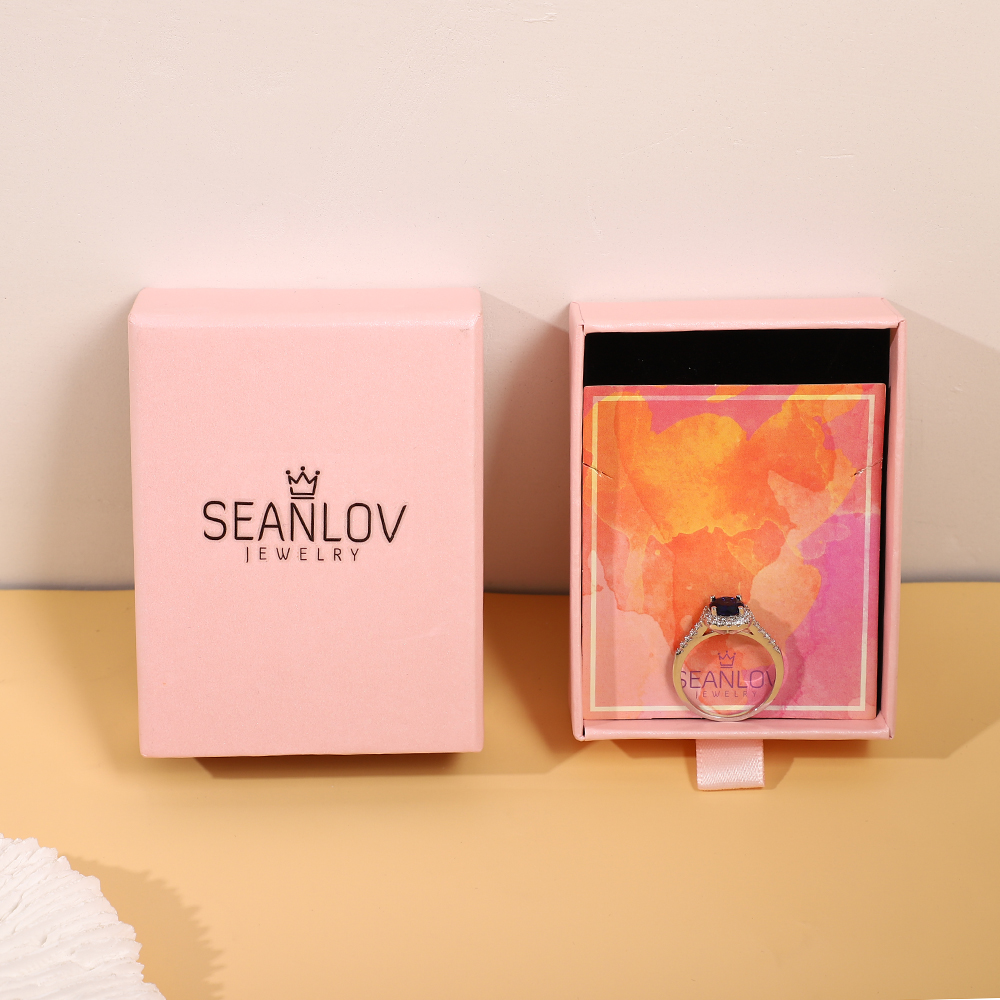 SeanLov Luxurious Sapphire Rings and Diamond Engagement Ring - Timeless Elegance in a Velvet Box