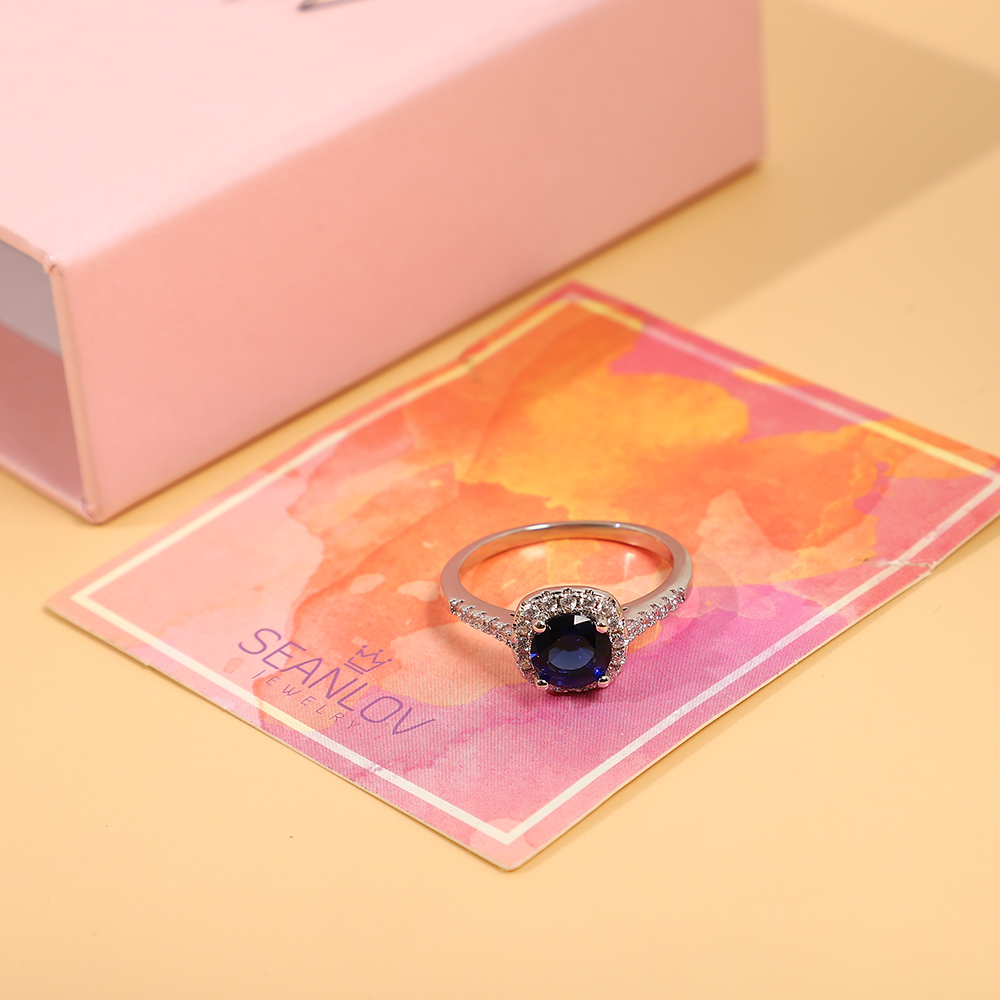 SeanLov Luxurious Sapphire Rings and Diamond Engagement Ring - Timeless Elegance in a Velvet Box