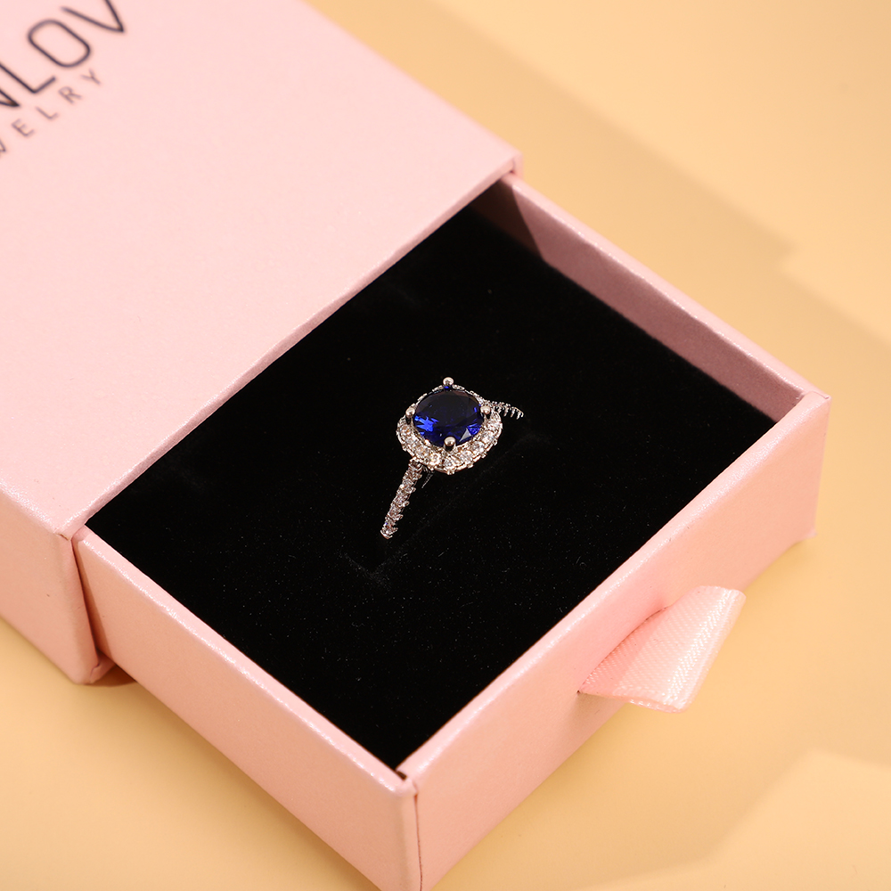 SeanLov Luxurious Sapphire Rings and Diamond Engagement Ring - Timeless Elegance in a Velvet Box